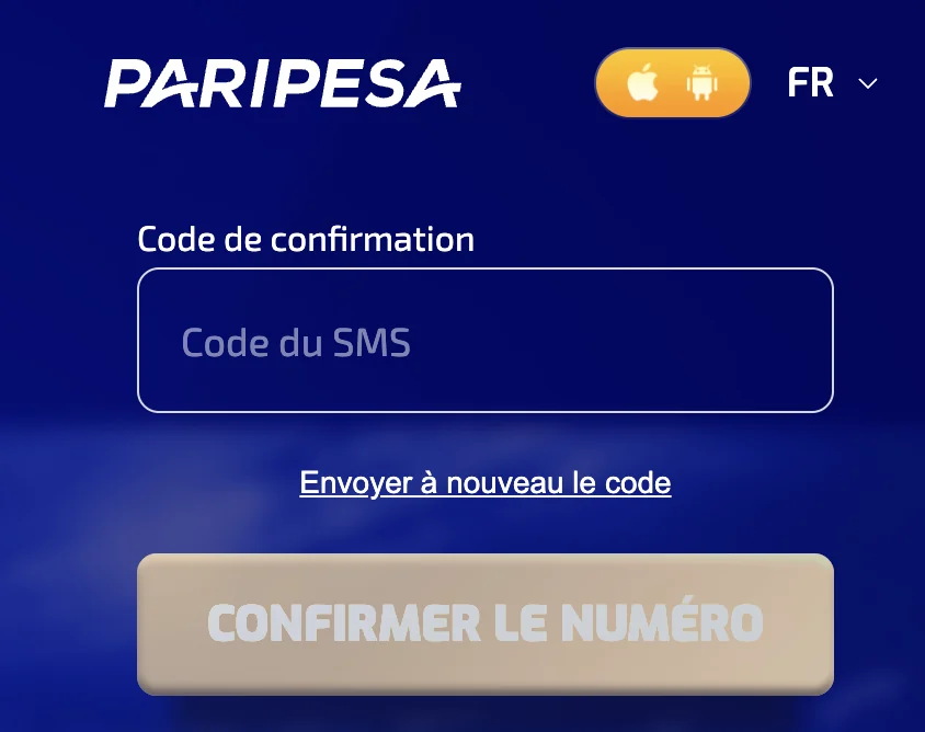 2 · Saisissez le code du SMS puis sélectionnez « Confirmer le numéro ».